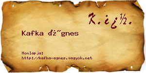 Kafka Ágnes névjegykártya