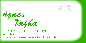 agnes kafka business card